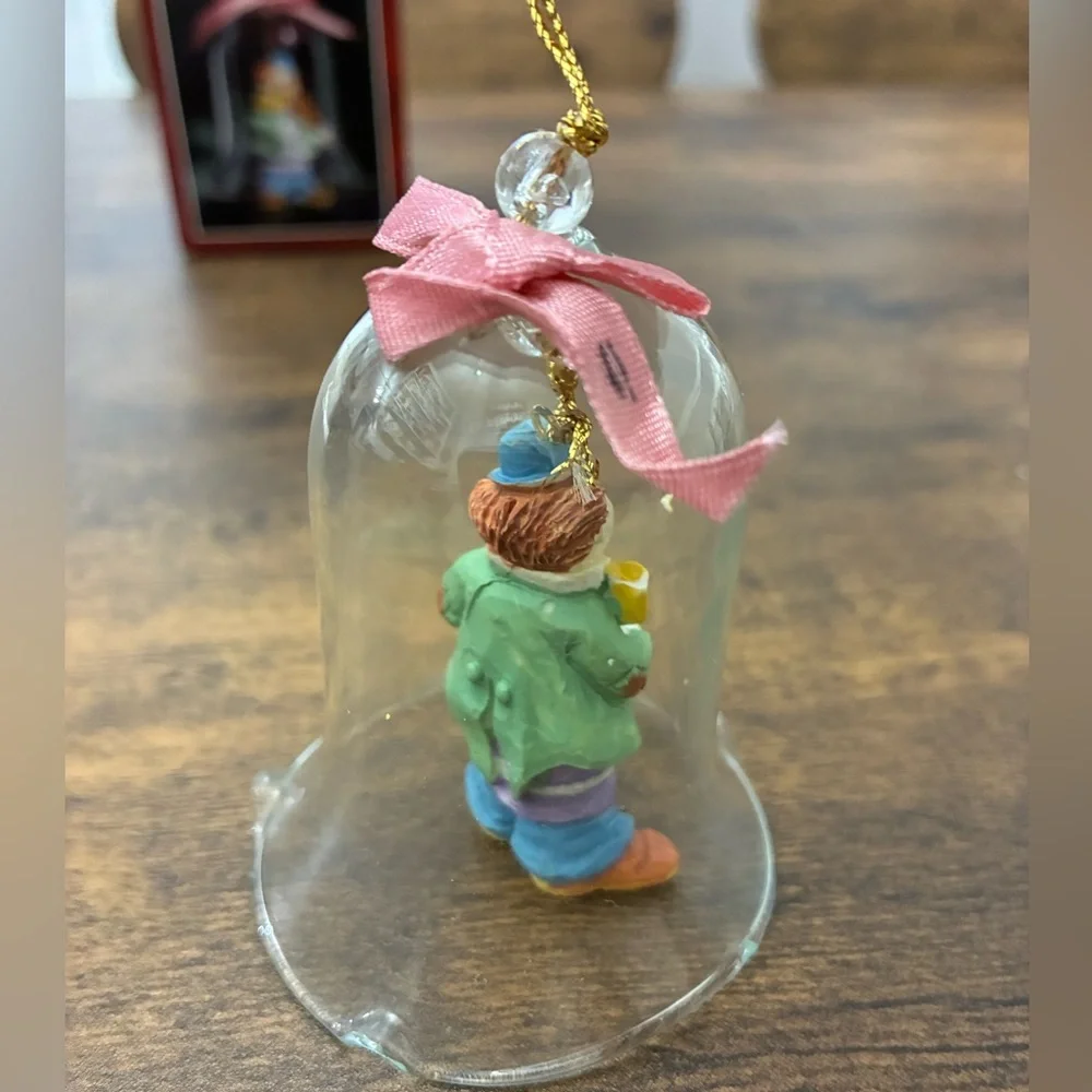 Vintage Clown Glass Ornament Bell